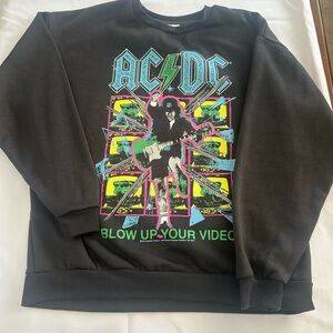 AC/DC Black Graphic Crew Neck Sweater